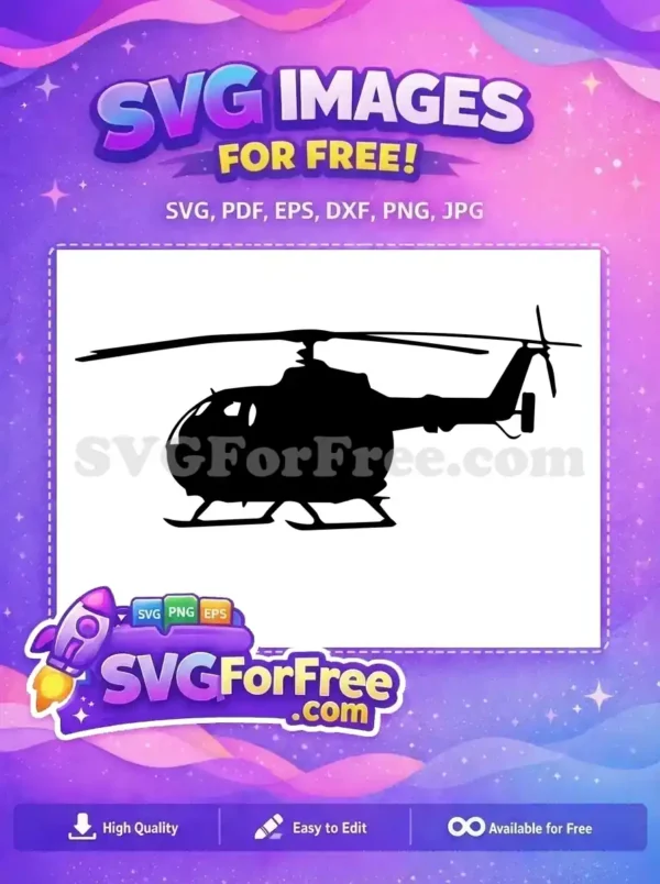 Free Black Silhouette Free Helicopter Blades Helicopter Free SVG 1