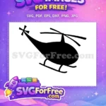 Free Black Silhouette Free Simple Helicopter Transport Free SVG - Instant Download