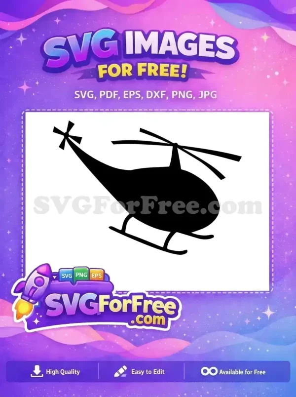 Free Black Silhouette Free Simple Helicopter Transport Free SVG