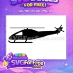 Free Black Silhouette Free Aviation Helicopter Free SVG 2 - Instant Download