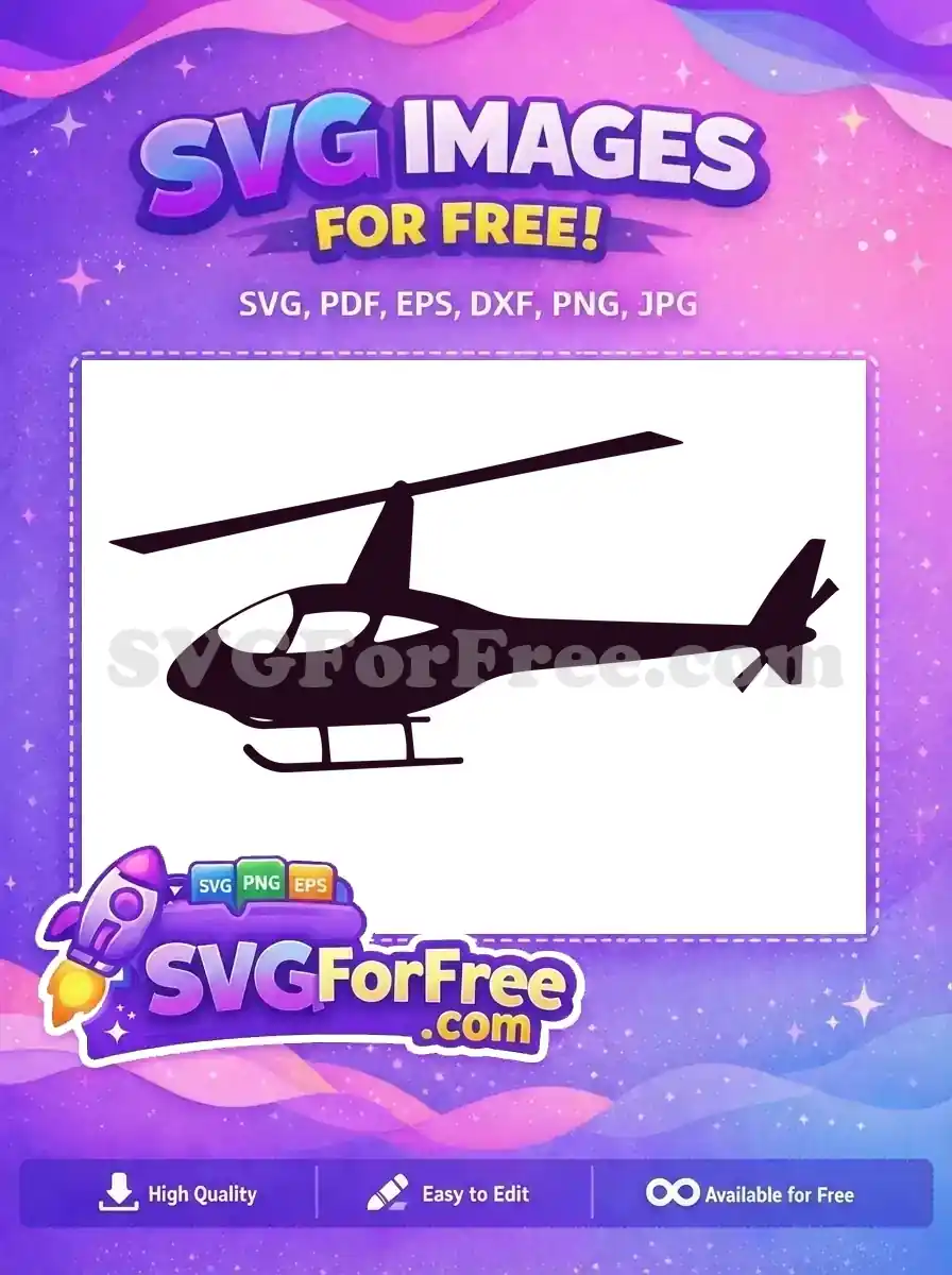 Free Black Silhouette Helicopter Free Detailed Aviation Free SVG