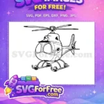 Free Black Outline Free Helicopter Blades 1 Free SVG - Instant Download