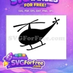 Free Black Silhouette Free Simple Helicopter Vehicle Free SVG 2 - Instant Download