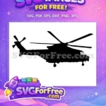 Free Black Helicopter Free Silhouette Category 1 Free SVG - Instant Download