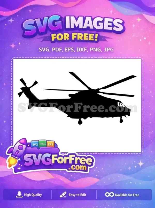 Free Black Helicopter Free Silhouette Category 1 Free SVG