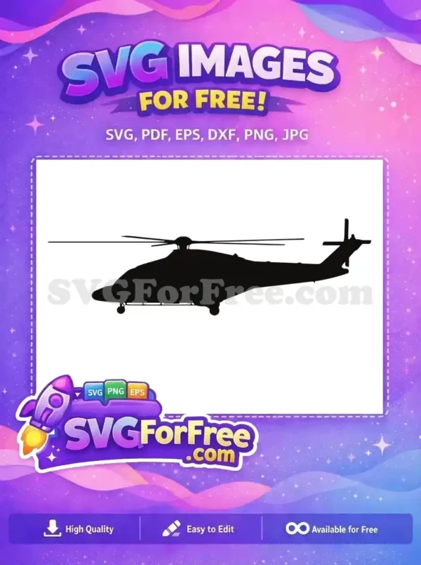 Free Black Silhouette Free Helicopter View Vehicle Free SVG