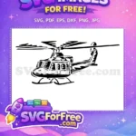 Free Black Silhouette Free Detailed Helicopter Free SVG 2 - Instant Download