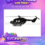 Free Black Helicopter Free Military Plane Silhouette Free SVG - Instant Download