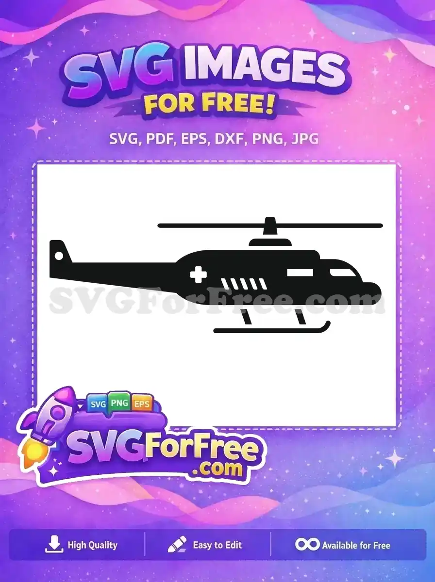 Free Medical Cross Free Emergency Silhouette Helicopter Free SVG