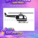 Free Black Silhouette Free Aviation Helicopter Free SVG 3 - Instant Download