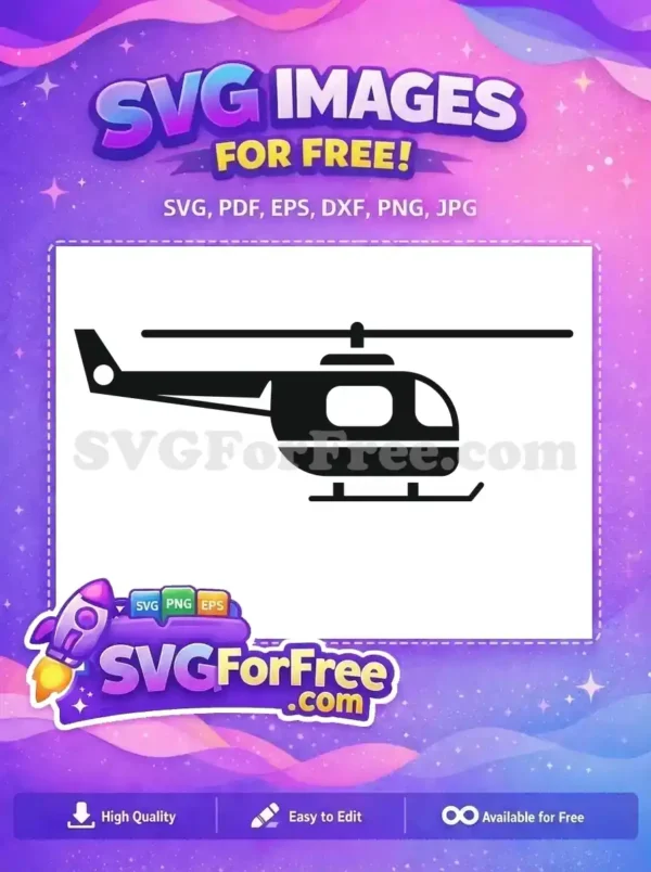 Free Black Silhouette Free Aviation Helicopter Free SVG 3