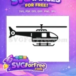 Free Black Helicopter Free Simple Single Helicopter Free SVG - Instant Download