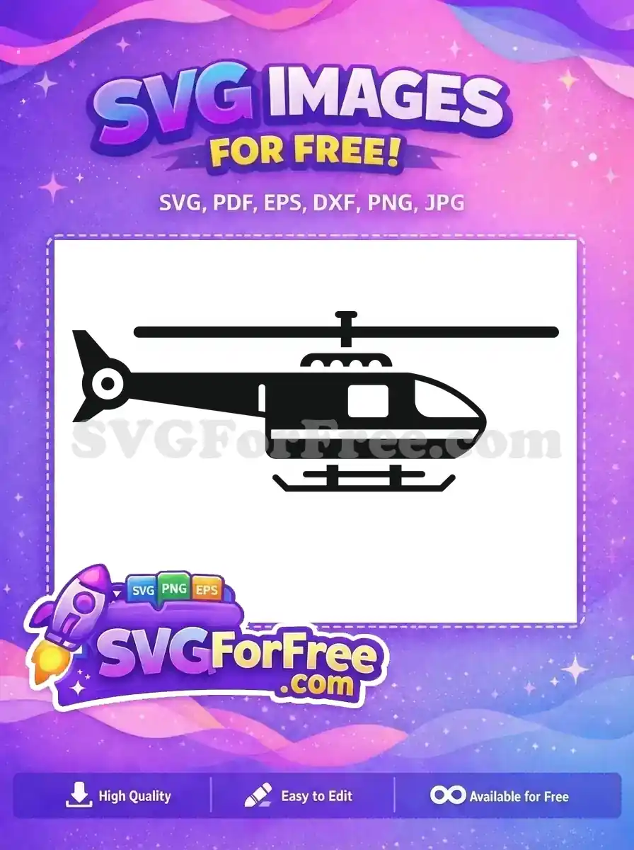 Free Black Helicopter Free Simple Single Helicopter Free SVG