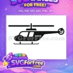Free Black Silhouette Helicopter Free Aviation Transport Free SVG - Instant Download