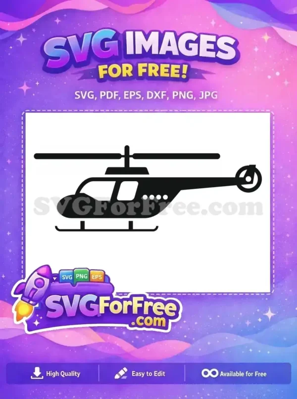 Free Black Silhouette Helicopter Free Aviation Transport Free SVG