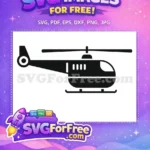 Free Black Silhouette Free Rotor Blades Helicopter Free SVG - Instant Download