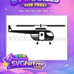Free Black and White Free Simple Helicopter Free SVG - Instant Download