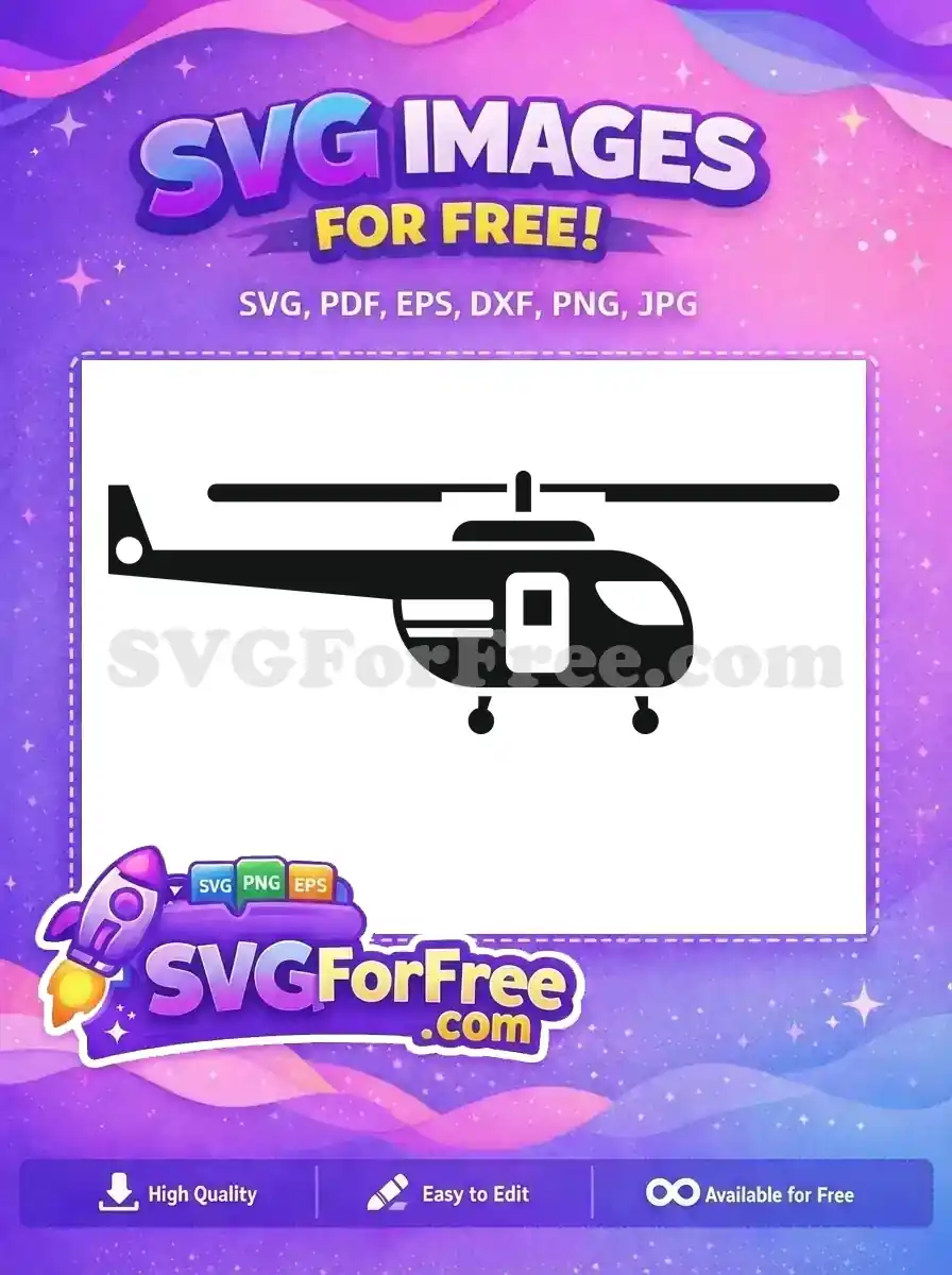 Free Black and White Free Simple Helicopter Free SVG