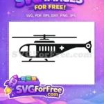 Free Black Medical Helicopter Free Emergency Silhouette Transport Free SVG - Instant Download