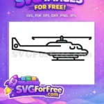 Free Black Line Helicopter Free Minimalist Style Transportation Free SVG - Instant Download