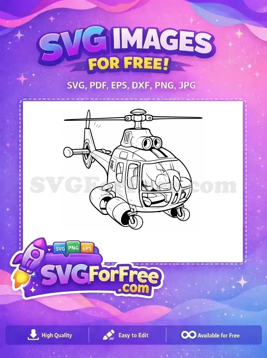 Free Detailed Blades Free Black Silhouette Helicopter Free SVG 2