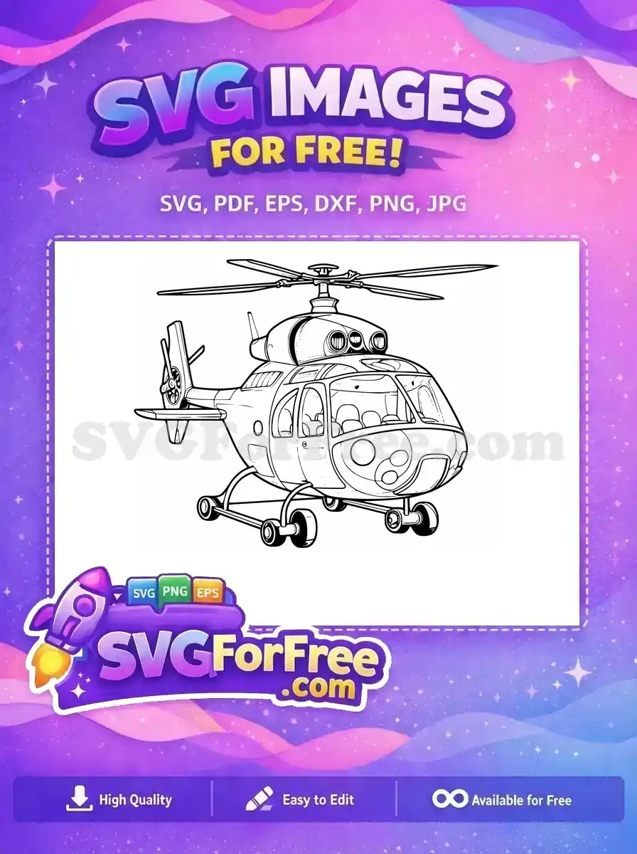 Free Detailed Blades Free Military Grade Helicopter Free SVG 3