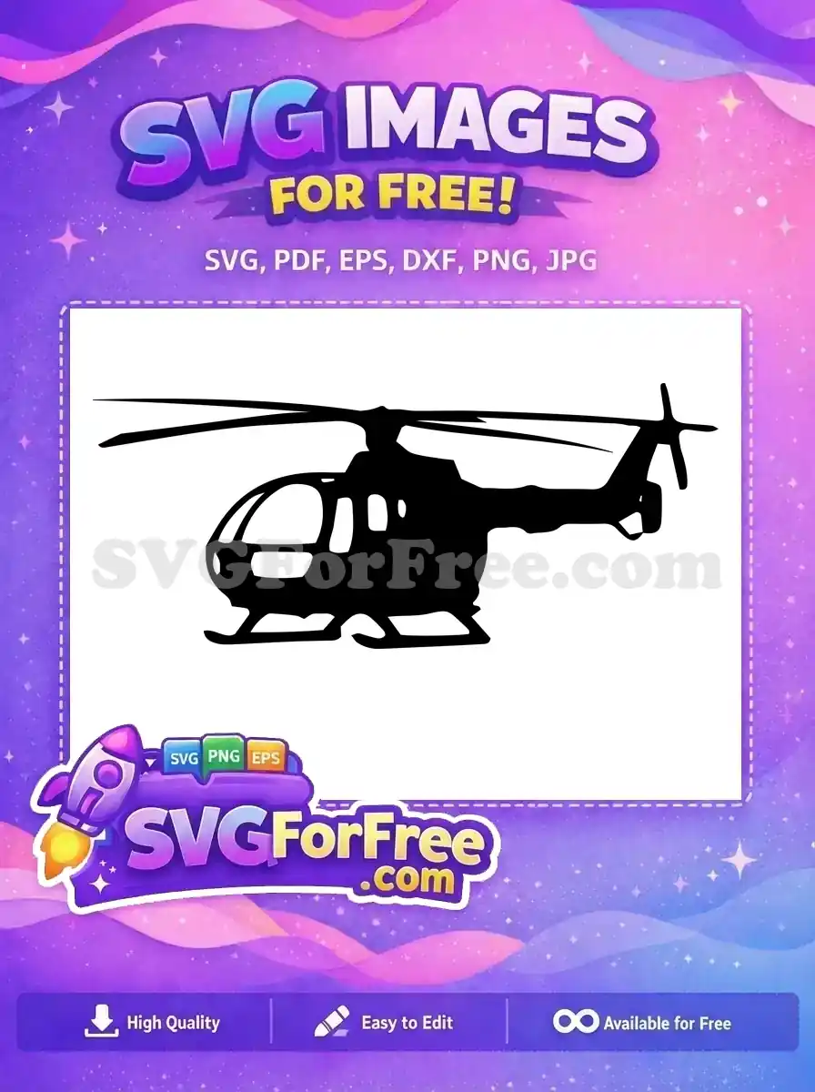 Free Black Silhouette Free Detailed Helicopter One Free SVG