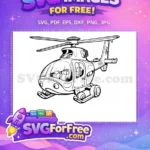 Free Military Helicopter Free Detailed Aircraft Vehicle Free SVG - Instant Download