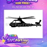 Free Detailed Blades Free Black Silhouette Helicopter Free SVG 3 - Instant Download
