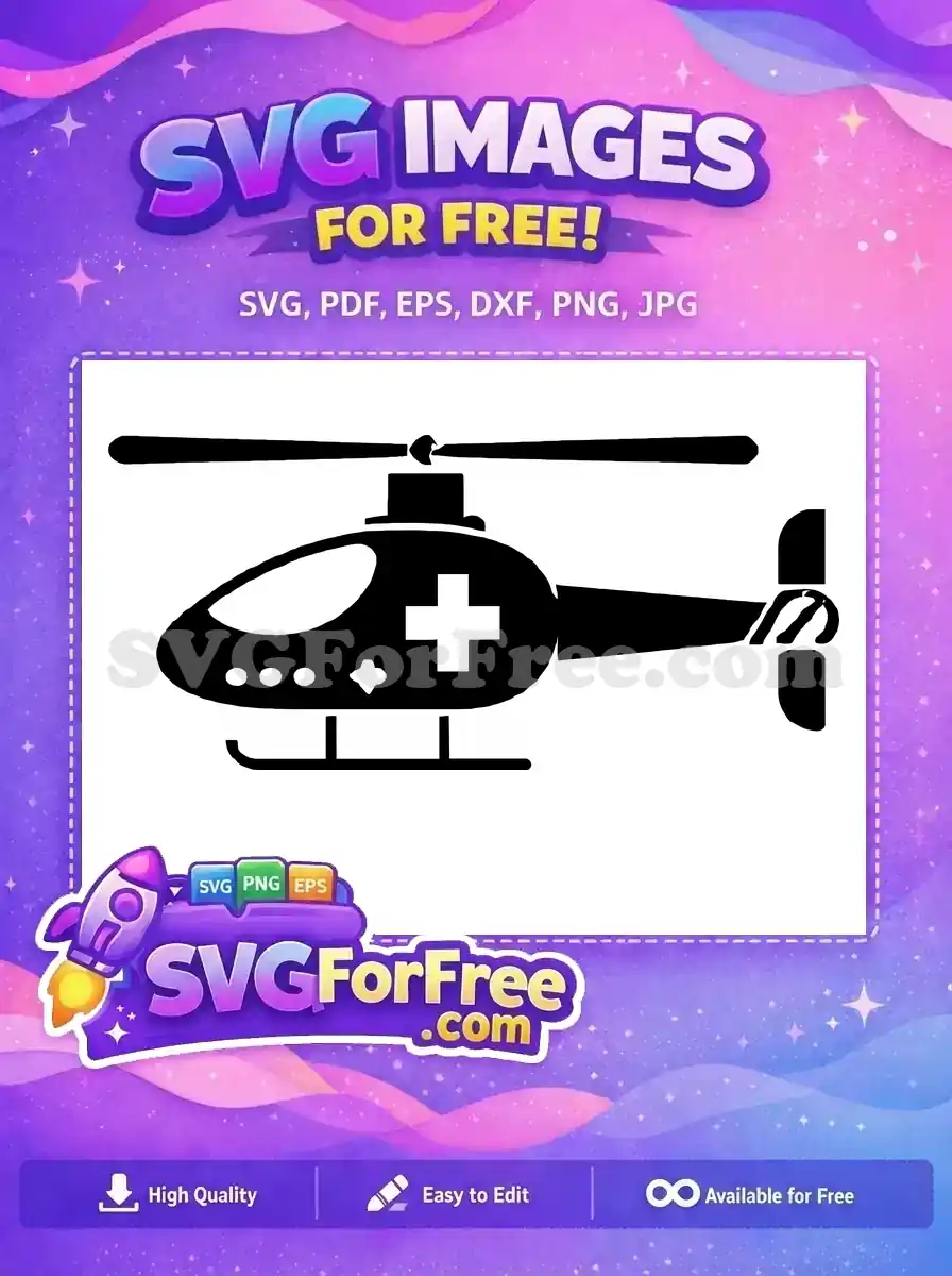 Free Medical Cross Free Emergency Helicopter Silhouette Free SVG