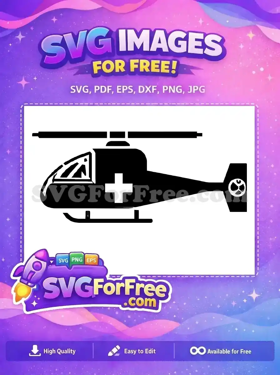 Free Black Medical Free Cross Design Helicopter Free SVG