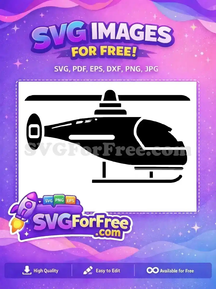 Free Black Silhouette Free Helicopter Low Poly Free SVG