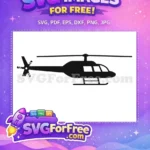 Free Black Silhouette Free Blades Rotating Helicopter Free SVG - Instant Download