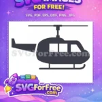 Free Dark Flat Helicopter Free Simple Icon Free SVG - Instant Download