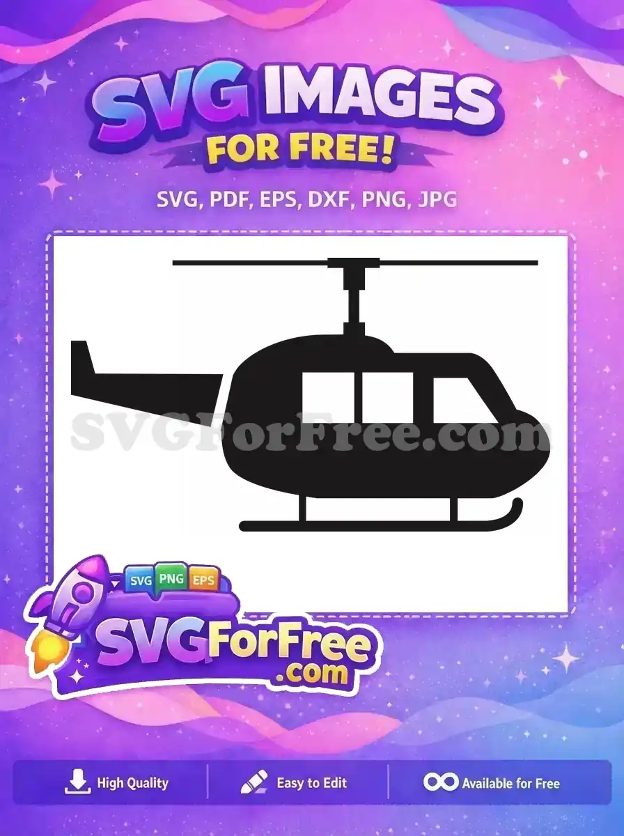 Free Black Silhouette Free Helicopter Blades Plane Free SVG