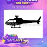 Free Black Silhouette Free Rotary Blades Helicopter Free SVG - Instant Download