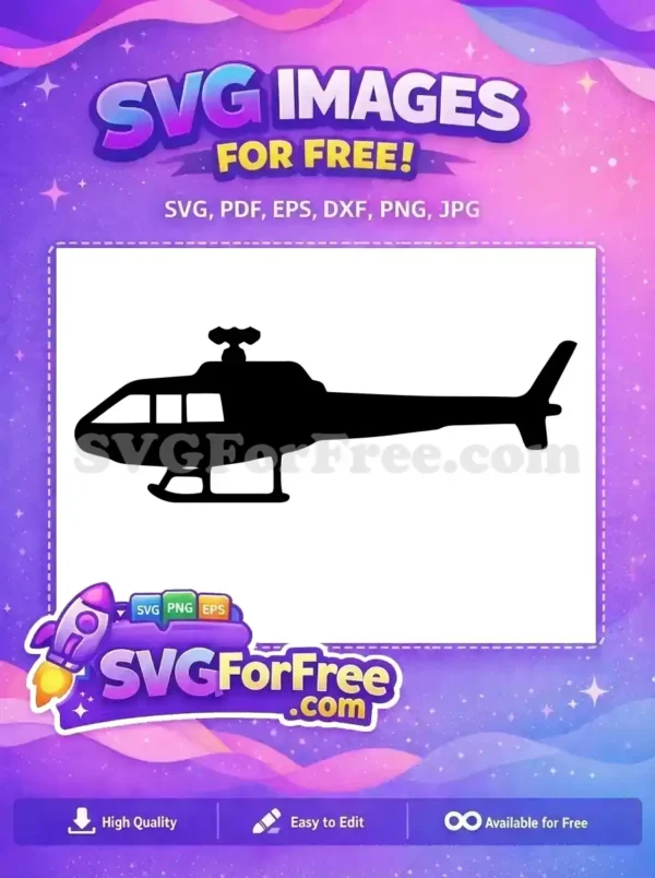 Free Black Silhouette Free Rotary Blades Helicopter Free SVG