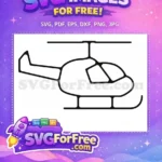 Free Black Outline Free Simple Helicopter Free SVG - Instant Download