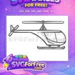Free Striped Blades Free Black Outline Helicopter Free SVG - Instant Download