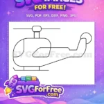 Free Minimalist Helicopter Free Black and white Design Free SVG - Instant Download
