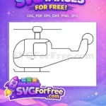 Free Minimalist Style Free Black and White Simple Helicopter Free SVG - Instant Download