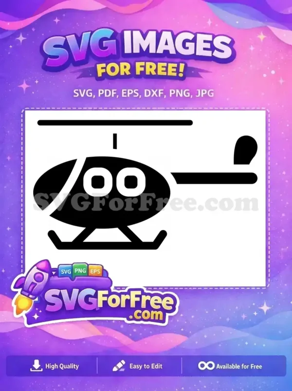 Free Simple Helicopter Free Black Silhouette Aviation Free SVG