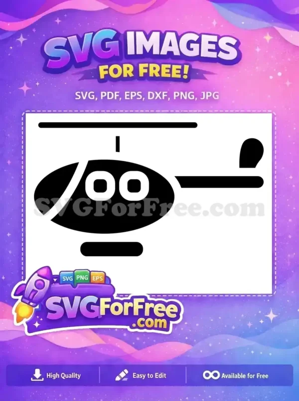 Free Black Silhouette Free Aviation Helicopter Free SVG 4