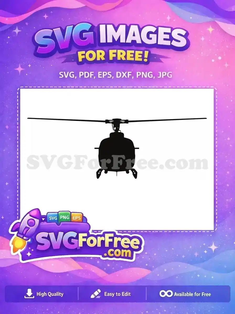 Free Black Silhouette Free Blades Helicopter Design Free SVG