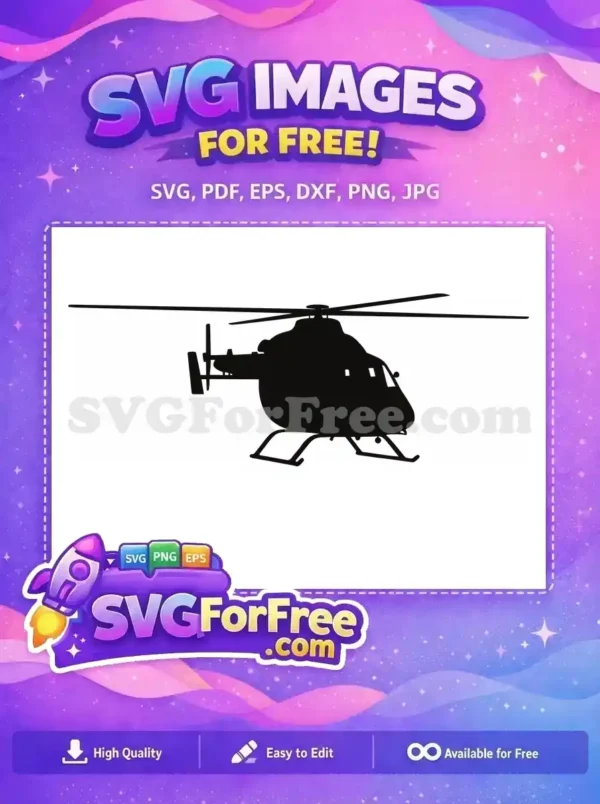 Free Detailed Propellers Free Dark Silhouette Helicopter Free SVG