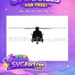 Free Detailed Silhouette Free Military Helicopter Free Helicopter SVG - Instant Download
