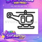 Free Modern Helicopter Free Black Silhouette Air Free SVG - Instant Download