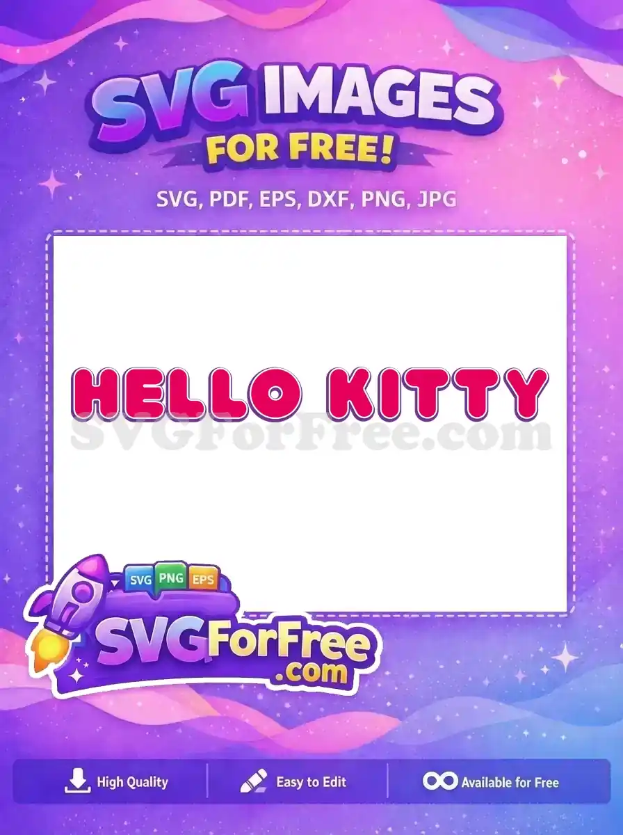 Free Pink Hello Kitty Free Bubble Letters Free SVG