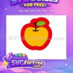 Free Yellow Apple Free Red Border Hello Kitty Free SVG - Instant Download