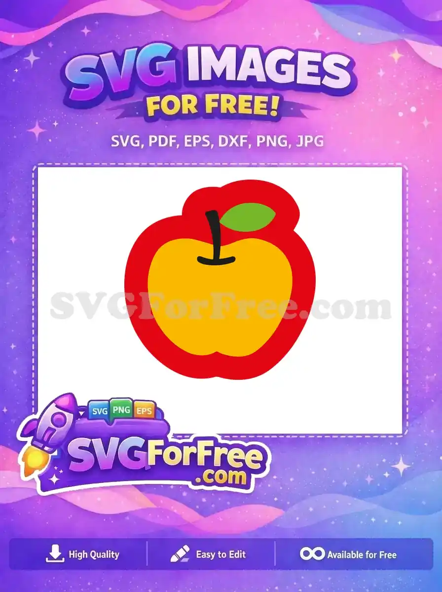 Free Yellow Apple Free Red Border Hello Kitty Free SVG